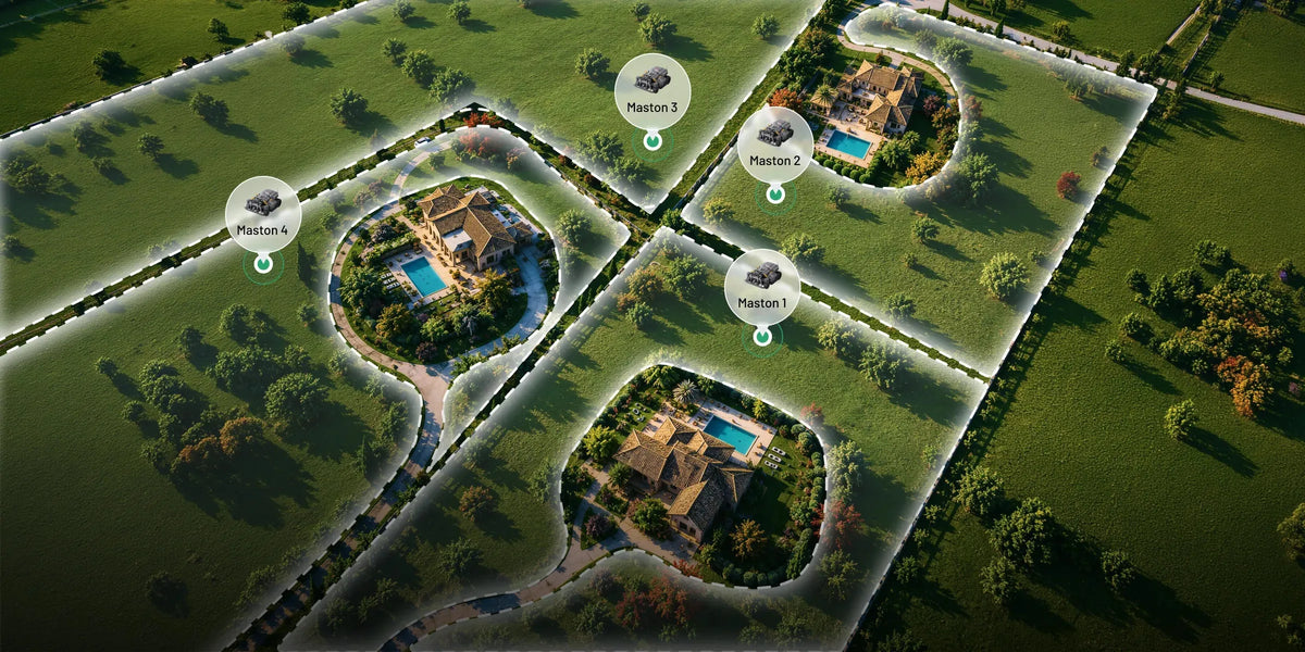 Più rasaerba Maston curano un’ampia area verde commerciale